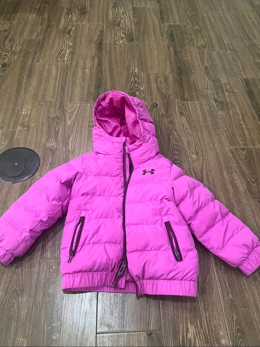 Under Armour Girls Bright Pink Hooded Puffer Jacket